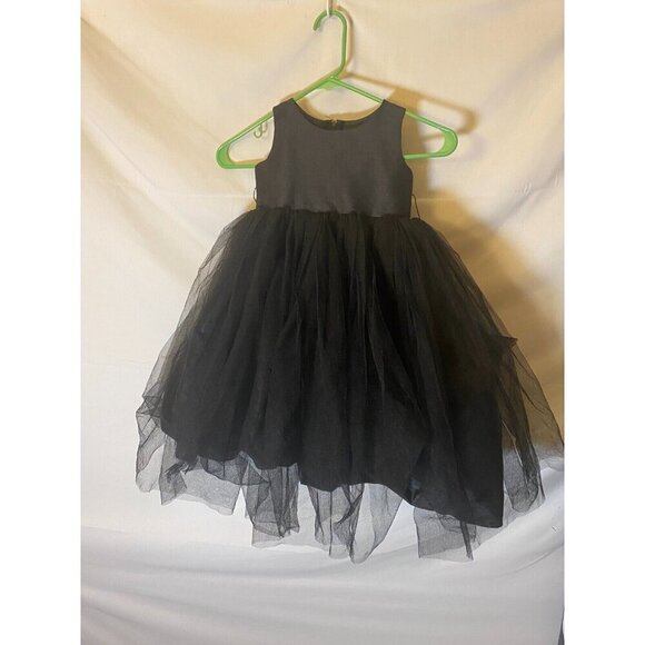 Blossum Girls Black Formal Dress Size 4T Gothic Vibe Full Skirt Used - Picture 1 of 3